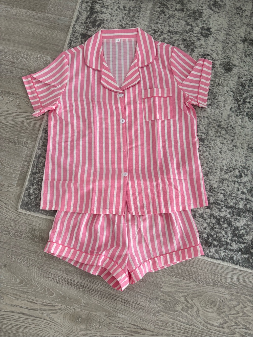 3/$50 Pink Striped Short Pajama Set - Women's Two-Piece Sleepwear